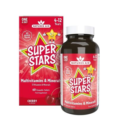 Natures Aid Super Stars Multivitamins & Minerals 60 Chewable Tabs